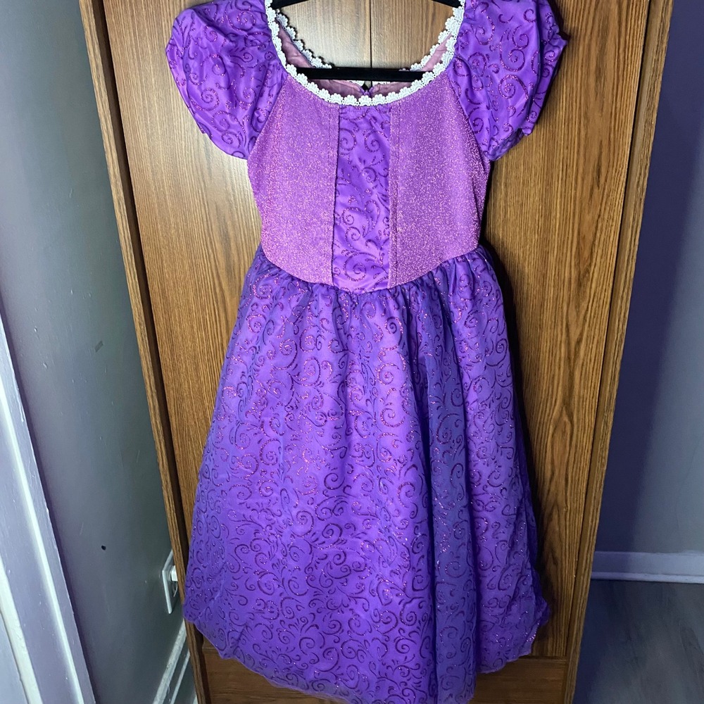 Relibeauty Princess Dress Kids Size Large Purple Glitter Rapunzel Costume